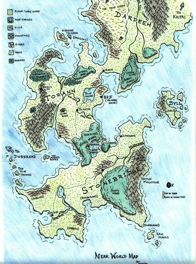 Near World Map. Draw by Rafael Arrais